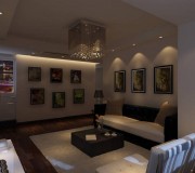 夜晚靜謐，溫馨的客廳