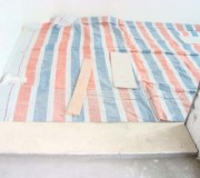 木地板前期，防潮塑料